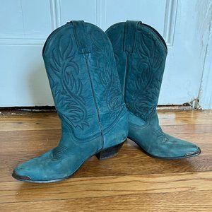 Vintage ACME Kickass Turquoise Cowboy Cowgirl boots